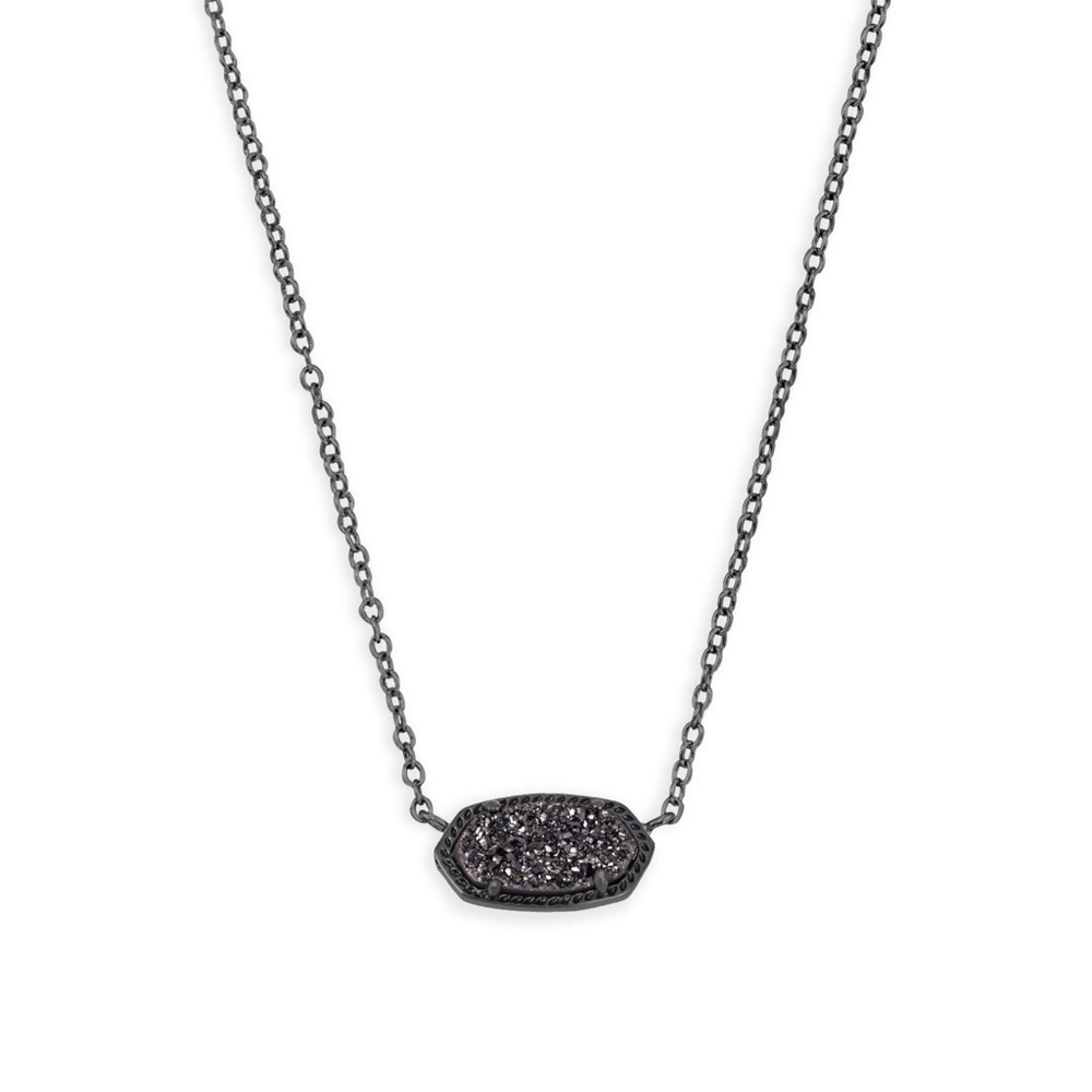 KENDRA SCOTT • Gunmetal Black Drusy Elisa Necklace